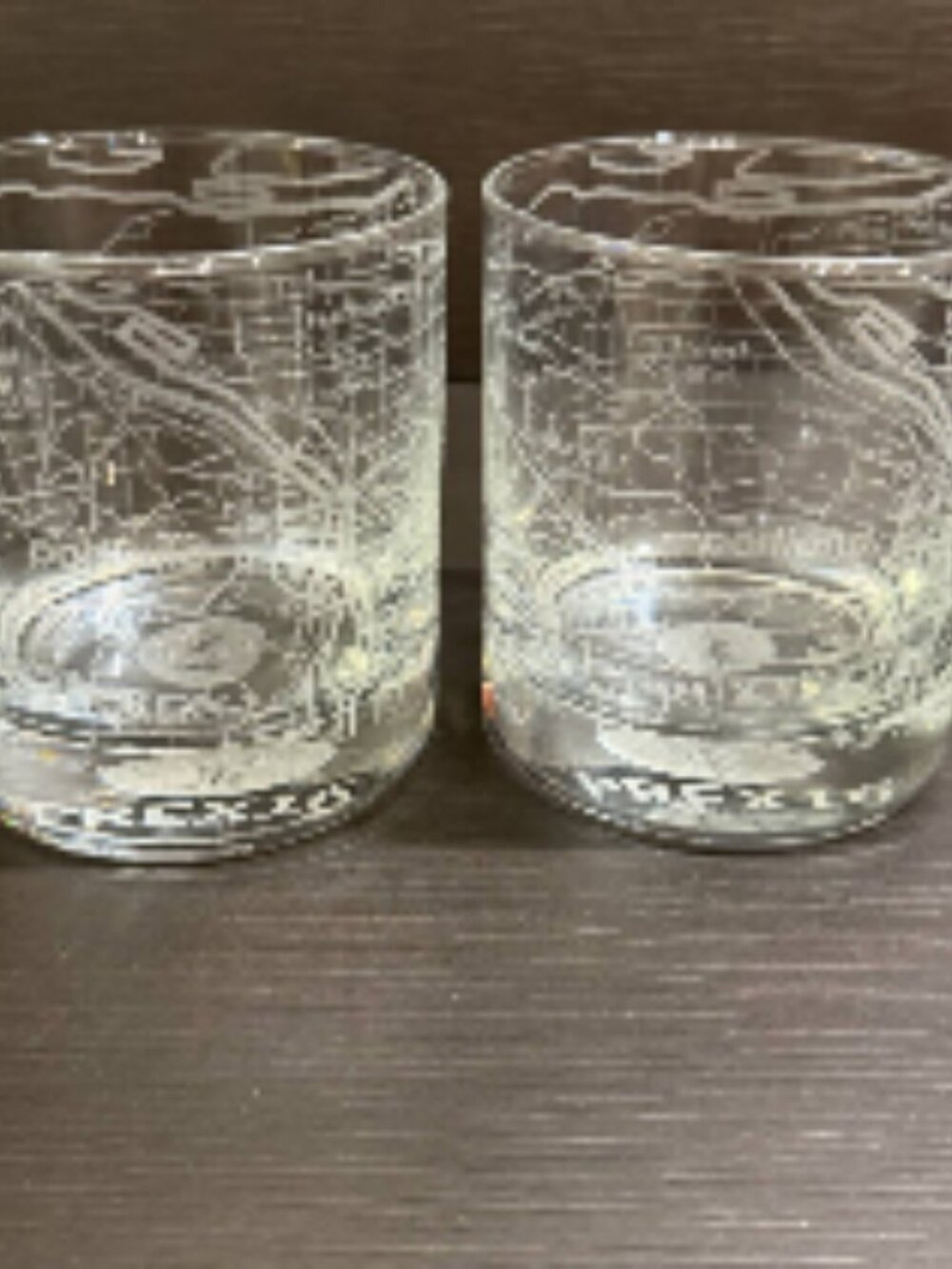 Pair of Well Told Boston 26.2 Marathon Map Rocks Glasses Etched Whiskey Set